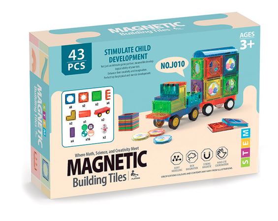 BLOQUES MAGNETICOS 43PIEZAS BUILDING TILES