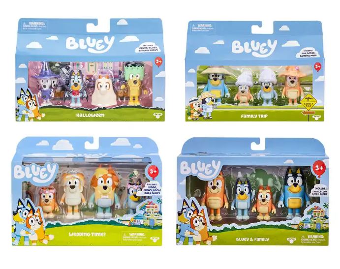 BLUEY FIGURAS X4 EN CAJA - 4 MODELOS