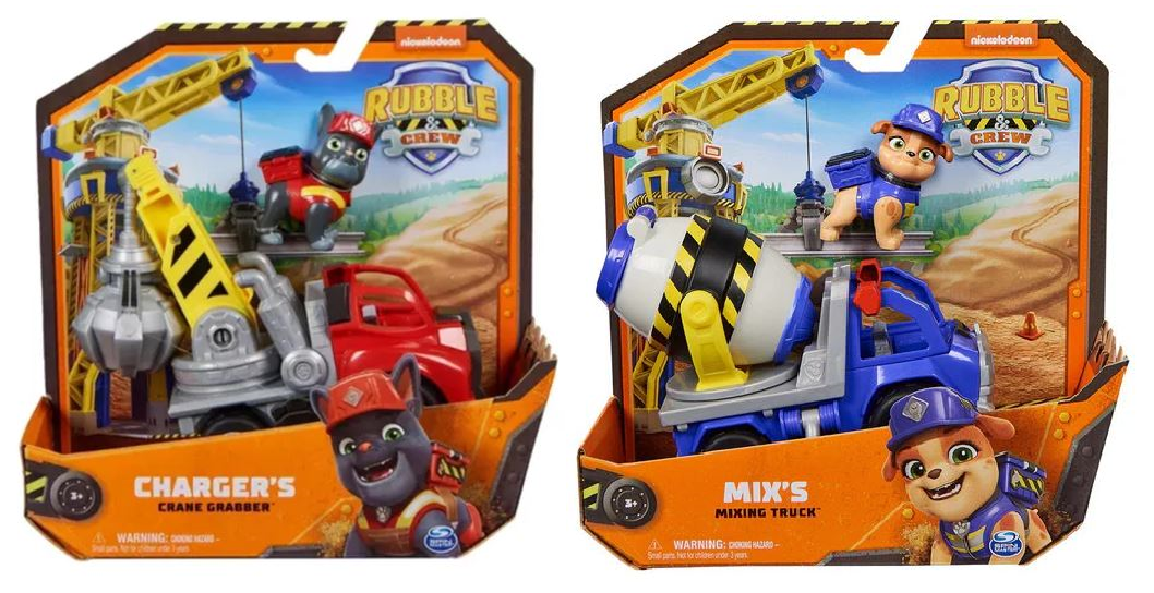 PAW PATROL RUBBLE & CREW VEHICULO CON FIGURA - 4 MODELOS