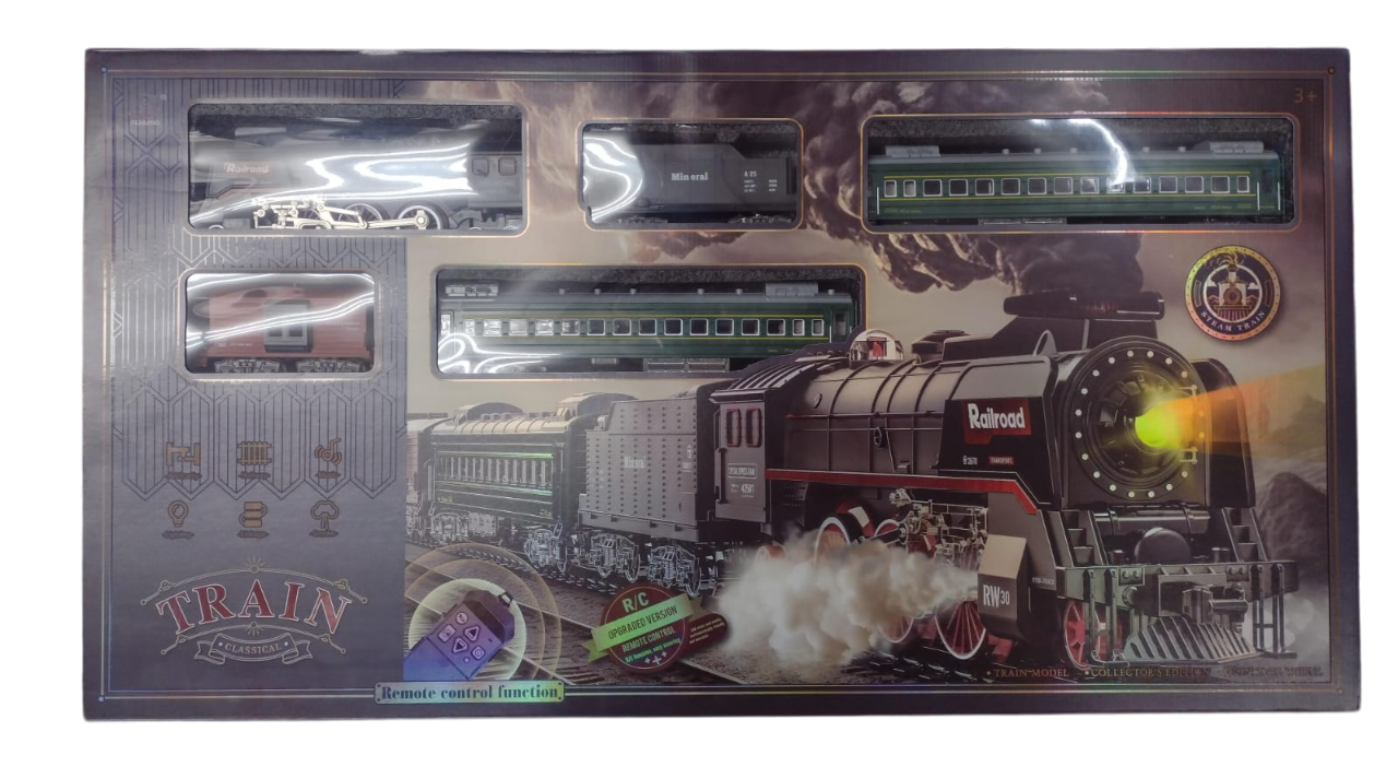 TREN CON VIAS 6,1M R/C LUZ MUSIC LANZA HUMO
