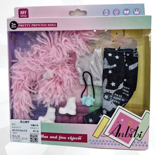 ROPA PARA MUÑECA ABRIGO EN CAJA