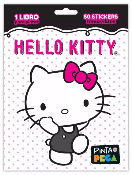 LIBRO PINTA Y PEGA CON STICKERS KITTY