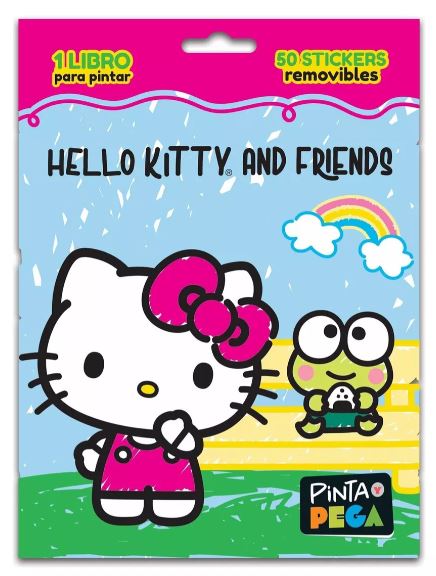 LIBRO PINTA Y PEGA CON STICKERS KITTY