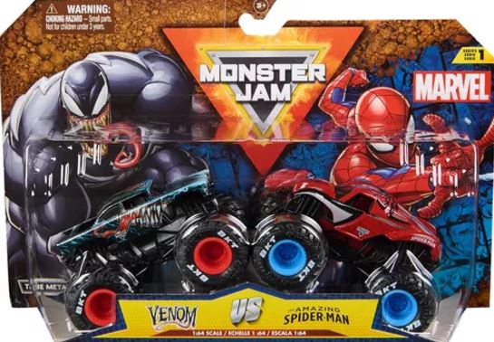 MONSTER JAM X2 MARVEL 1:64 EN BLISTER - 2 MODELOS