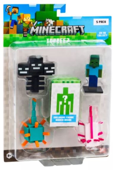 MINECRAFT 3D TOPPEZ 5 FIGURAS - MODELOS SURTIDOS