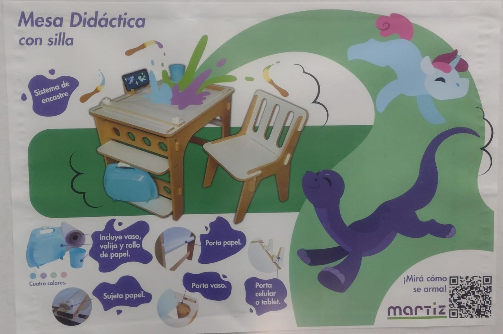 MESA DIDACTICA CON SILLA Y ACCESORIOS EN CAJA