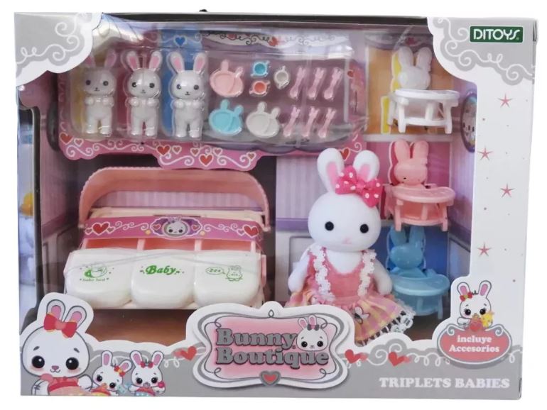 BUNNY BOUTIQUE MAMA CON TRILLIZOS Y ACCESORIOS