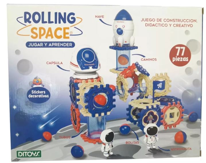 ROLLING SPACE JUEGO DE CONSTRUCCION 77 PIEZAS