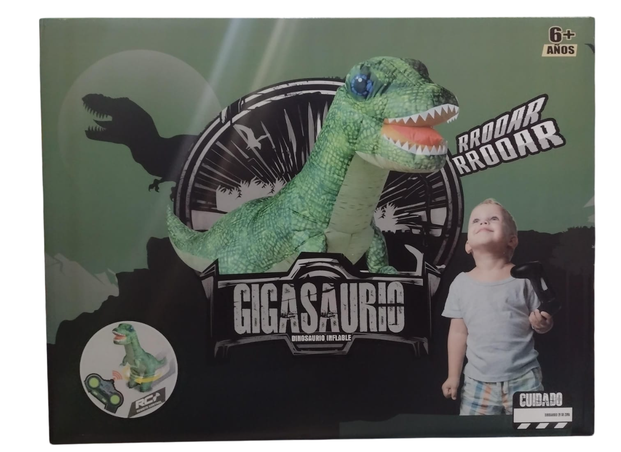 DINO GIGASAURIO R/C GIRA 360° INFLABLE 130CM