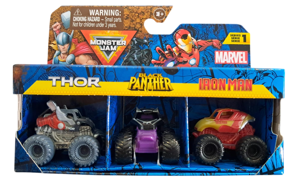 MONSTER JAM MINI MARVEL X3 EN CAJA