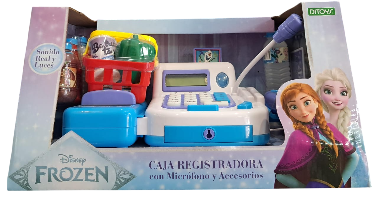 REGISTRADORA FROZEN CON ACCESORIOS CON LUZ Y SONIDO