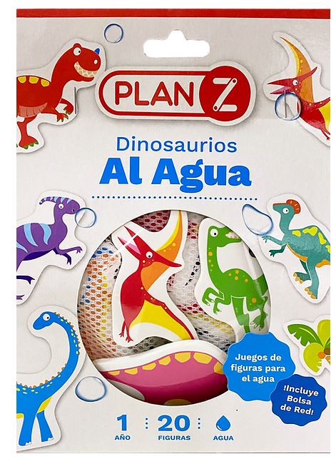 DINOS AL AGUA 20 PIEZAS GOMA EVA CON RED