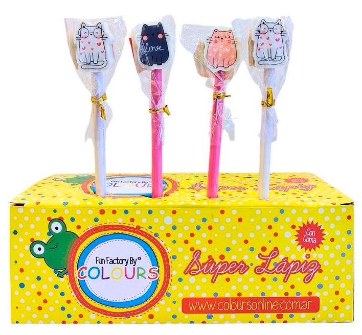LAPIZ CON GOMA GATOS