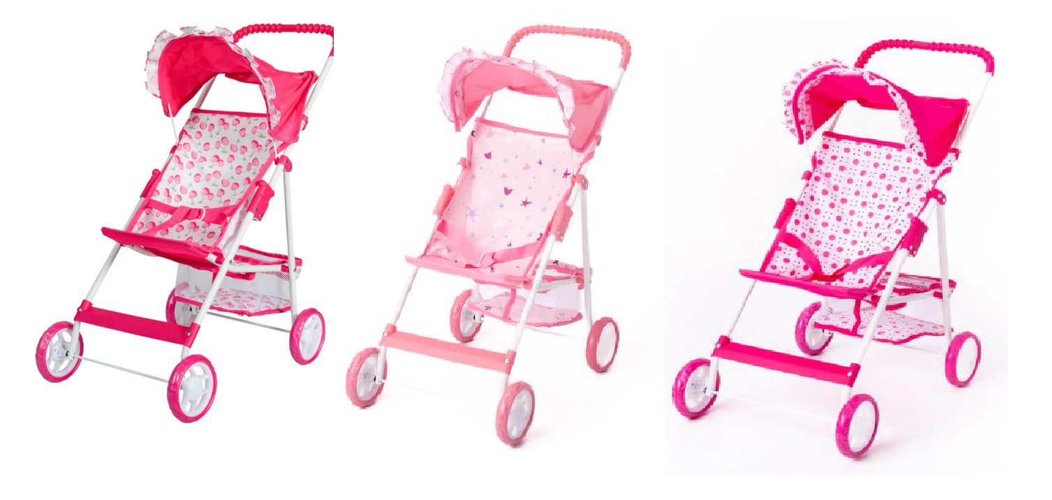 COCHE PARAGUITA PARA MUÑECA - 3 COLORES