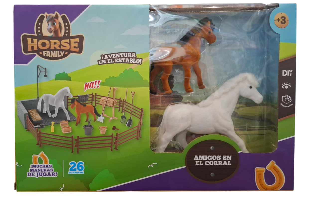 HORSE FAMILY CORRAL CON CABALLOS Y ACCESORIOS