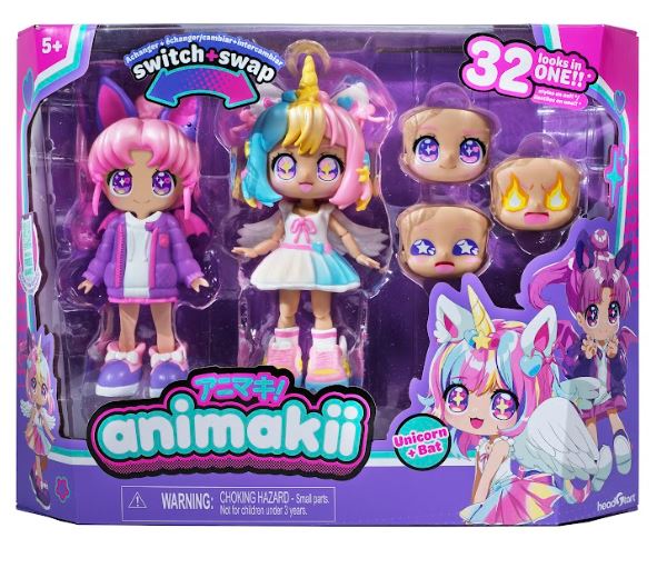 ANIMAKII MUÑECA 14CM SWITCH SWAP UNICORN + BAT