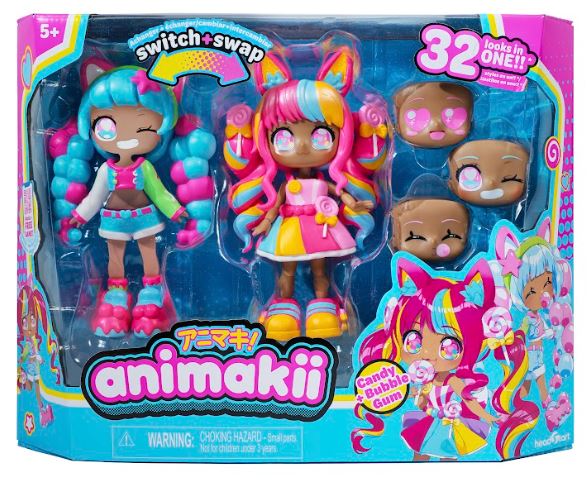 ANIMAKII MUÑECA 14 CM SWITCH SWAP CANDY + BUBBLE GUM