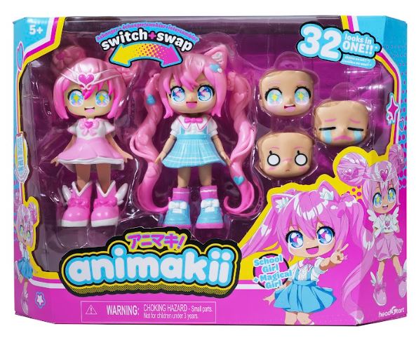 ANIMAKII MUÑECA 14 CM SWITCH SWAP SCHOOL GIRL + MAGICAL GIRL