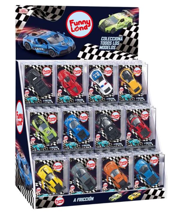 AUTO FRICCION METAL 8CM CAJA ACRILICA - 12 MODELOS