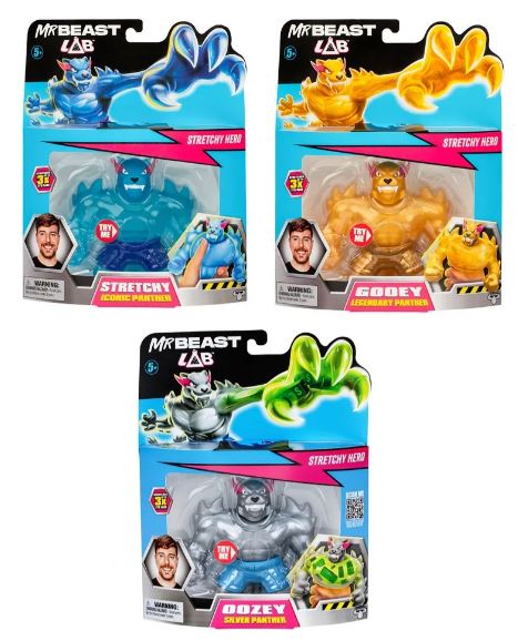 MR BEAST LAB STRETCHY HERO PANTHER - 3 MODELOS