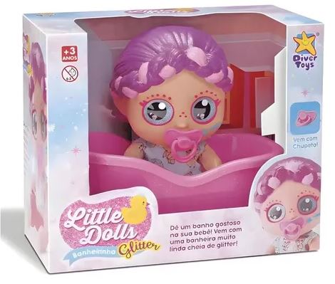 LITTLE DOLLS GLITTER MUÑECA CON BAÑERA