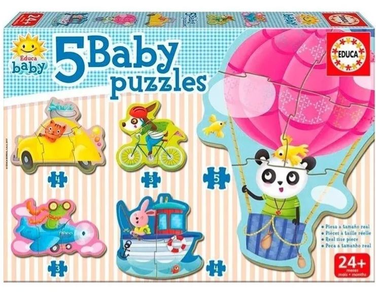 5 BABY PUZZLE ANIMALES AL VOLANTE