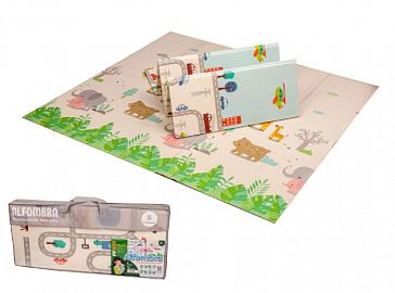 ALFOMBRA PLEGABLE REVERSIBLE CAMINOS - ANIMALES 200X180