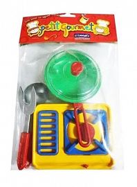 JUEGO COCINA C/OLLAS Y CUBIERTOS