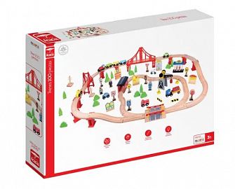 TREN MADERA CON VIAS X 100 PIEZAS