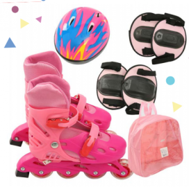 COMBO ROLLER EXTENSIBLE  ROSA CON BOLSO
