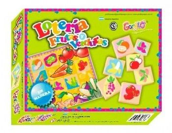 LOTERIA FRUTAS Y VERDURAS MADERA