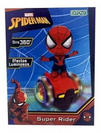 SPIDERMAN SUPER RIDER GIRA 360° CON LUZ