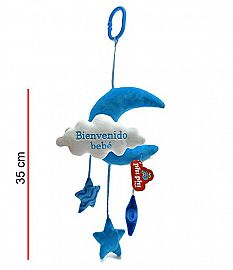 SONAJERO DE PELUCHE COLGANTE LUNA CON ESTRELLAS - MODELOS SURTIDOS