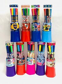 MARCADORES X 12 EN TUBO DE PERSONAJES