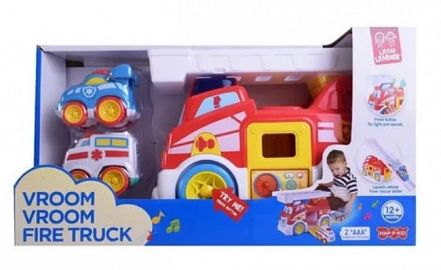 CAMION BOMBERO CON 2 VEHICULOS CON LUZ Y SONIDO