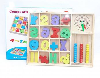 CAJA BOX NUMEROS MADERA CON ABACO