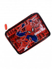 CARTUCHERA CANOPLA 1 PISO PVC SPIDERMAN CON UTILES
