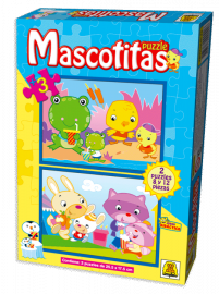 2 PUZZLES X 8 -12 PZS MASCOTITAS
