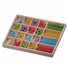 CAJA BOX NUMEROS MADERA CON PALITOS