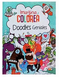 LIBRO IMAGINA Y COLOREA DOODLES GENIALES