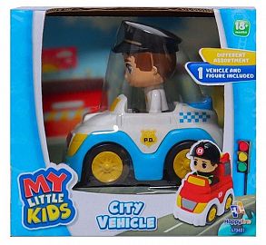 MY LITTLE KIDS CITY AUTO POLICIA CON MUÑECO
