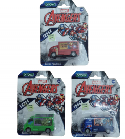 CAMION METAL AVENGERS PULL BACK EN BLISTER - 3 MODELOS