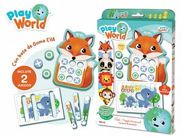 PLAY WORLD TATETI + PUZZLE GOMA EVA
