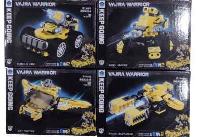 LADRILLOS PARA ARMAR VEHICULO AMARILLO - 8 MODELOS