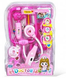 SET DOCTOR CON LUZ ROSA - CELESTE EN ESTUCHE