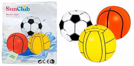 PELOTA INFLABLE 40CM DEPORTE - 3 COLORES