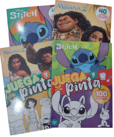 LIBRO ACTIVIDADES PARA PINTAR 40 PAGINAS PEGA Y PINTA - 3 PERSONAJES