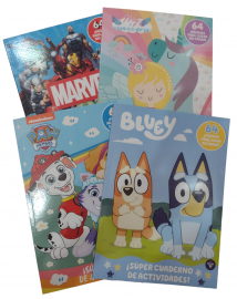 LIBRO SUPER DE ACTIVIDADES 64 PAGINAS - 4 PERSONAJES