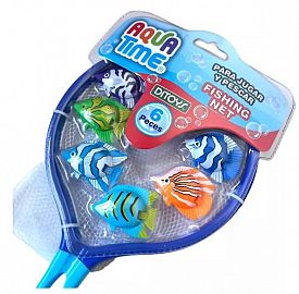 RED DE PESCA CON PECES X6 SUMERGIBLES AQUA TIME