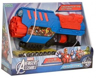 PISTOLA ULTRA POWER AVENGERS 10 DARDOS